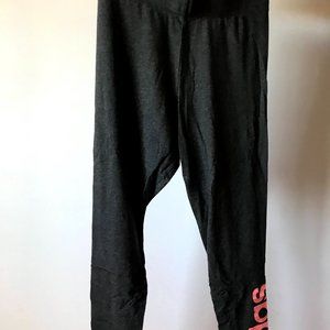 Dark Grey Leggings With Pink Logo